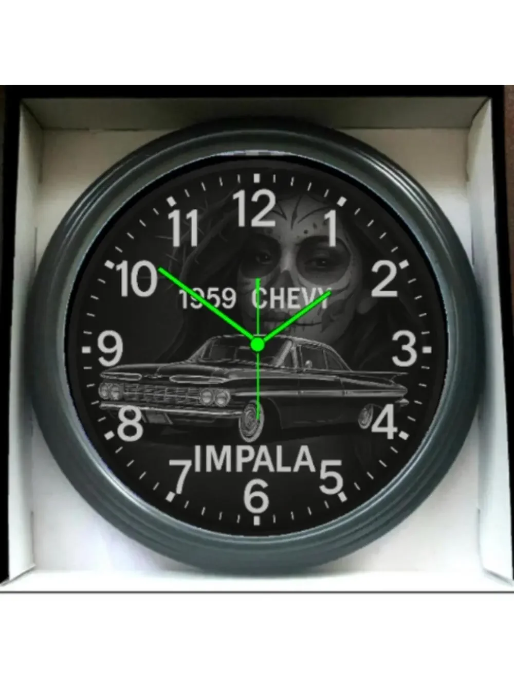 1959 Chevy Impala Lowrider Glow In The Dark Wall Clock New!